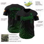 Custom Name and Number Baseball Jersey, Personalized 3D Black Grass Green Leopard Print Design, Stylish Team Apparel Personalized