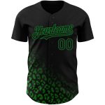 Custom Name and Number Baseball Jersey, Personalized 3D Black Grass Green Leopard Print Design, Stylish Team Apparel Personalized