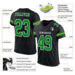 Custom Personalized Football Jersey - Black Grass, Green & Old Gold, Authentic Team Name & Number Personalized Black Grass