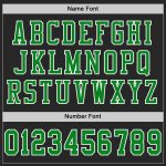 Custom Personalized Football Jersey - Black Grass, Green & Old Gold, Authentic Team Name & Number Personalized Black Grass