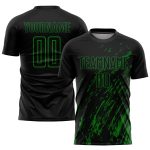 Custom Name and Number Black Grass Green Sublimation Soccer Jersey - Personalized Team Uniform Personalized Black Grass Green