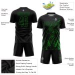 Custom Name and Number Black Grass Green Sublimation Soccer Jersey - Personalized Team Uniform Personalized Black Grass Green