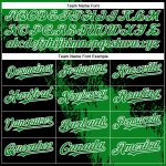 Custom Name and Number Unisex Softball Jersey with 3D Brush Stroke Pattern - Personalized Black and Green White Two-Button Design