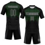 Custom Sublimation Volleyball Uniform Jersey with Personalized Name and Number, Black Grass Green-White Geometric Design