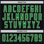 Custom Team Hockey Jersey with Personalized Name and Number, Black with Green-White Accents Personalized Black Grass Green-White