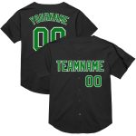 Custom Name and Number Personalized Black Green White Mesh Baseball Jersey Authentic Throwback Team Jersey Personalized Black