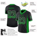Personalized Black Green-White Mesh Football Jersey for Drift Fashion Personalized Black Grass Green-White Mesh Drift Fashion