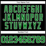 Personalized Grass Green-White Black Baseball Jersey - Mesh Throwback Design Personalized Black Grass Green-White Mesh Throwback