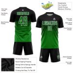 Custom Sublimation Soccer Uniform Jersey Personalized Black Grass Green-White with Name and Number Personalized Black Grass