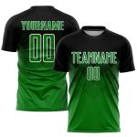 Personalized Black Green White Soccer Jersey Sublimation Uniform for Kids & Adults Personalized Black Grass Green-White Sublimation