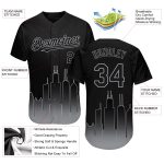 Custom Chicago City Edition 3D Fade Baseball Jersey Black Gray Fashion Personalized Black Gray 3D Chicago City Edition Fade