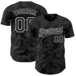 Custom Black Gray 3D Curve Lines Baseball Jersey - Personalized Sports Apparel Personalized Black Gray 3D Curve Lines Baseball