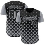 Custom 3D Geometric Shapes Black Gray Baseball Jersey for Men and Women Personalized Black Gray 3D Geometric Shapes Baseball