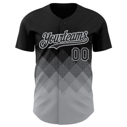 Personalized 3D Gradient Black Gray Square Shapes Baseball Jersey Personalized Black Gray 3D Gradient Square Shapes Baseball