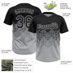 Personalized 3D Gradient Black Gray Unisex Softball Jersey - Two-Button Design Personalized Black Gray 3D Gradient Square