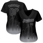 Los Angeles City Edition 3D Black-Gray Fashion Baseball Jersey - Personalized Personalized Black-Gray 3D Los Angeles City