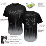 Los Angeles City Edition 3D Black-Gray Fashion Baseball Jersey - Personalized Personalized Black-Gray 3D Los Angeles City