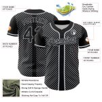 Custom Baseball Jersey with Personalized Name and Number - Black Gray 3D Diagonal Stripes Design Personalized Black Gray