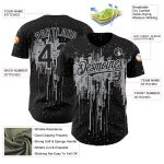 Custom Name Number Baseball Jersey - Personalized Black Gray 3D Dripping Splatter Art Design Personalized Black Gray 3D Pattern
