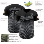 Custom Baseball Jersey - Personalized Gradient Lines in Black Gray 3D Pattern with Your Name and Number Personalized Black