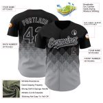 Custom Name and Number Gradient Black Gray 3D Pattern Baseball Jersey - Personalized Team Jersey Personalized Black Gray