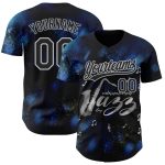 Custom Name and Number International Jazz Day Baseball Jersey, Personalized Black Gray 3D Pattern Design Personalized Black