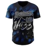 Custom Name and Number International Jazz Day Baseball Jersey, Personalized Black Gray 3D Pattern Design Personalized Black