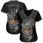 Personalized Baseball Jersey with Custom Name and Number - Black Gray 3D Pattern Design for Play, Dart, Drink Beer Team Wear