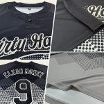 Custom Name and Number Unisex Softball Jersey - 3D Black Gray Gradient Square Pattern, Two-Button Design Personalized Black