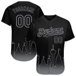 Personalized 3D San Antonio City Edition Baseball Jersey - Custom Name & Number | Black Gray Fade Authentic Fashion Team Apparel
