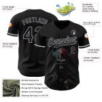Personalized 3D Skull Baseball Jersey in Black and Gray - Fashion Sportswear Personalized Black Gray 3D Skull Fashion Baseball