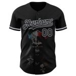 Personalized 3D Skull Baseball Jersey in Black and Gray - Fashion Sportswear Personalized Black Gray 3D Skull Fashion Baseball