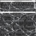 Custom Black Gray 3D Abstract Network Varsity Letterman Bomber Jacket Full-Snap Personalized Black Gray Abstract Network