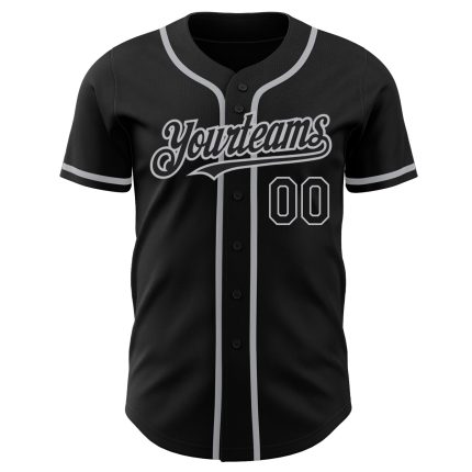 Custom Black Gray Baseball Jersey - Personalized Sports Apparel for Fans Personalized Black Gray Authentic Baseball Jersey