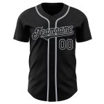 Personalized Authentic Baseball Jersey - Black Gray Customizable Sportswear Personalized Black Gray Authentic Baseball Jersey