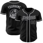 Custom Baseball Jersey with Personalized Name and Number - Black Gray Authentic Team Jersey Personalized Black Gray Authentic