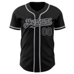 Custom Baseball Jersey with Personalized Name and Number - Black Gray Authentic Team Jersey Personalized Black Gray Authentic