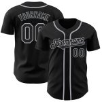 Personalized Authentic Baseball Jersey - Black Gray Customizable Sportswear Personalized Black Gray Authentic Baseball Jersey