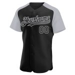 Custom Name and Number Personalized Black Gray Baseball Jersey - Authentic Raglan Sleeves Team Jersey Personalized Black