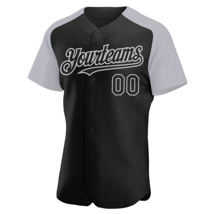Custom Name and Number Personalized Black Gray Baseball Jersey - Authentic Raglan Sleeves Team Jersey Personalized Black