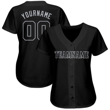 Customizable Black and Gray Baseball Jersey for Personalized Style Personalized Black Gray Baseball Jersey