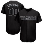 Customizable Black and Gray Baseball Jersey for Personalized Style Personalized Black Gray Baseball Jersey