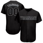 Custom Team Baseball Jersey Personalized with Name and Number in Black and Gray Personalized Black Gray Baseball Jersey Team