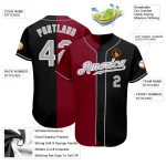 Custom Team Baseball Jersey - Personalized Black Gray Crimson Split Design with Name and Number Personalized Black Gray-Crimson