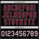 Custom Team Name and Number Black Gray Crimson Bomber Varsity Letterman Two Tone Jacket Personalized Black Gray-Crimson Bomber
