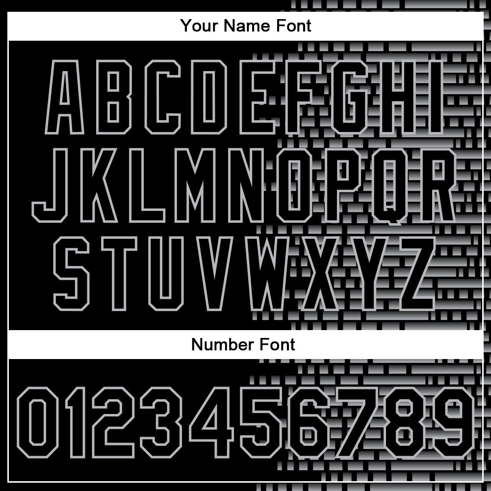 Personalized Black Gray Halftone 3D Bomber Full-Snap Varsity Letterman Jacket Personalized 3D Varsity Letterman Jacket Black Gray Halftone Full-Snap Bomber Personalized Black Gray Halftone 3D Bomber - Image 7