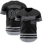 Personalized Black Gray Line Jersey for Baseball - Custom Sports Apparel Personalized Black Gray Line Baseball Jersey