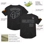 Personalized Black Gray Mesh Baseball Jersey - Authentic Throwback Style Personalized Black Gray Mesh Authentic Throwback