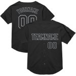 Custom Black Gray Mesh Throwback Baseball Jersey for Men - Personalized Sports Apparel Personalized Black Gray Mesh Throwback