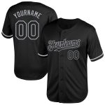 Personalized Black Gray Mesh Baseball Jersey | Custom Throwback Style Personalized Black Gray Mesh Throwback Baseball Jersey